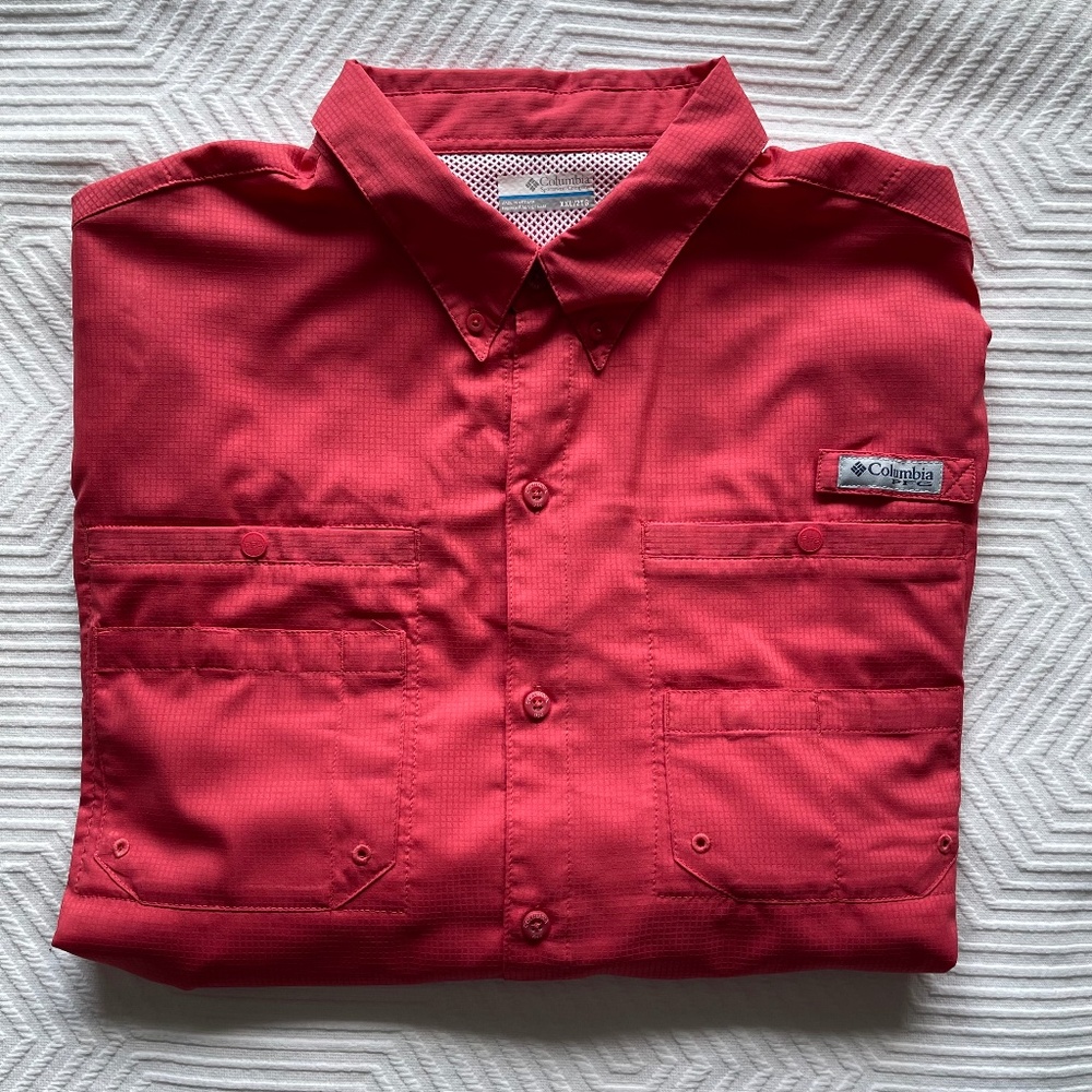 Columbia Men's XXL PFG Button Down Shirt Salmon Fishing Angler Sportswear Vented